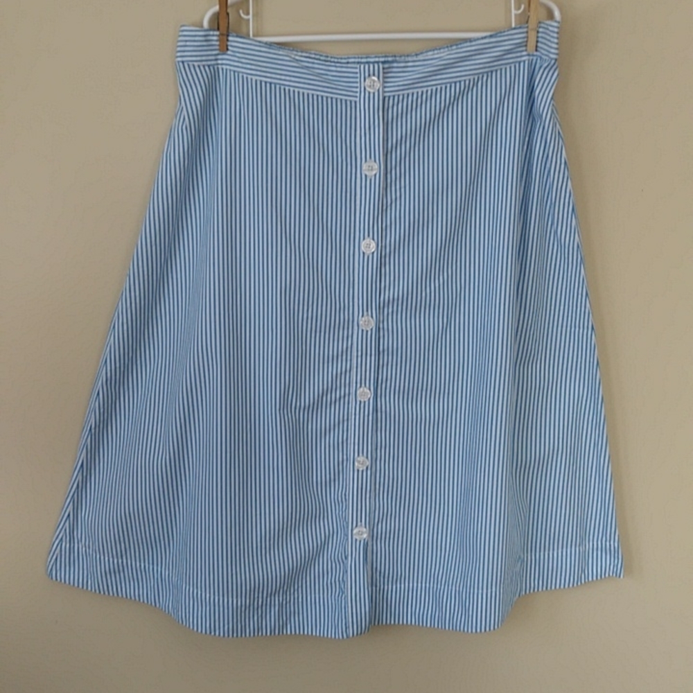 A New Day Striped A-Line Skirt XXL Blue White Stripes